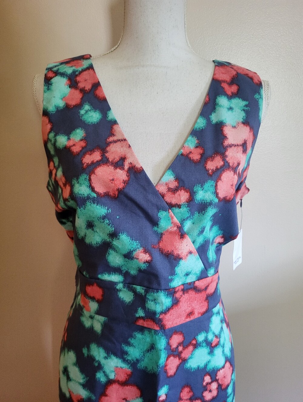 Nautica Cotton Print Sheath Dress Size 14 NWT - Picture 3 of 10